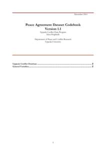 December[removed]Peace Agreement Dataset Codebook Version 1.1 Uppsala Conflict Data Program Stina Högbladh