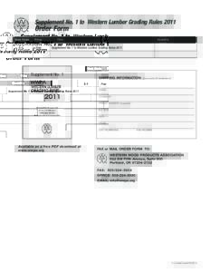 Supplement No. 1 to Western Lumber Grading RulesOrder Form Item Code  QQQS-1