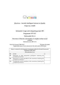 QLectives – Socially Intelligent Systems for Quality Project noInstrument: Large-scale integrating project (IP) Programme: FP7-ICT Deliverable D1.1.1