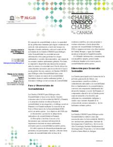 Cátedra UNESCO para Diálogos en Sostenibilidad TF