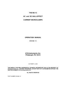 THE M2-1C AC and DC HALL-EFFECT CURRENT MICROCLAMPS