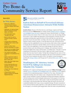Katten Cares  Pro Bono & Community Service Report March 2014