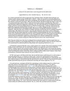 MORSE et al. v. FREDERICK certiorari to the united states court of appeals for the ninth circuit Argued March 19, 2007--Decided June 25, No[removed]