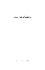 Mary, Lady Chudleigh  Shearsman Classics,Vol. 4 Other titles in the Shearsman Classics series: 1. Poets of Devon and Cornwall, from Barclay to Coleridge