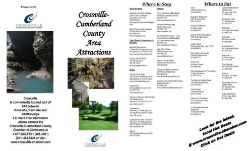 CrossvilleCumberland County Area Attractions  Bed & Breakfast