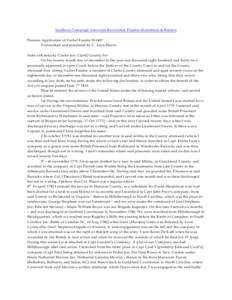 Southern Campaign American Revolution Pension Statements & Rosters Pension Application of Vachel Fandre W 1407 Transcribed and annotated by C. Leon Harris State of Kentucky Clarke [sic: Clark] County Sct: On his twenty f