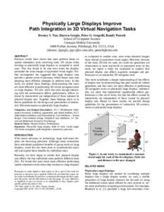 Physically Large Displays Improve Path Integration in 3D Virtual Navigation Tasks
