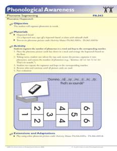 Phonological Awareness Phoneme Segmenting PA.043  Phoneme Hopscotch