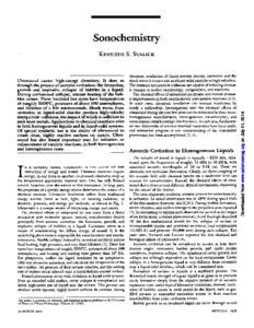 Ultrasound / Fluid dynamics / Chemistry / Acoustics / Medical ultrasonography / Sonochemistry / Sonication / Cavitation / Sonoluminescence / Ultrasonic cleaning / Chemical reaction / Kenneth S. Suslick