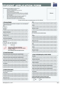 in association with  STUDENT APPLICATION FORM Before submitting the Student Application Form, please ensure you: •