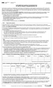 SUPPLEMENTARY SCHEDULE FOR DISPOSITIONS OF CAPITAL PROPERTY ACQUIRED BEFORE 1972