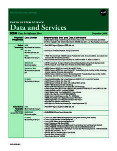 National Aeronautics and Space Administration  EARTH SYSTEM SCIENCE Data and Services OCEAN Data Set Reference Sheet