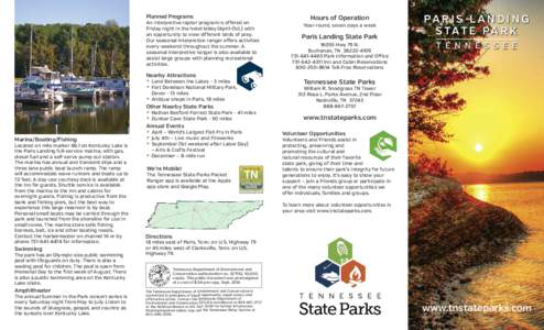 Geography of the United States / Montgomery Bell State Park / Paris Landing State Park / Tennessee / Henry Horton State Park