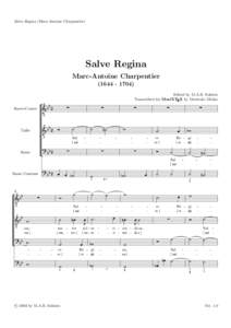 Salve Regina (Marc-Antoine Charpentier)  Salve Regina Marc-Antoine CharpentierEdited by M.A.B. Soloists