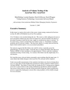 Statistics / Knowledge / Elections / Electronic voting / Voter-verified paper audit trail / Mean time between failures / Failure rate / Election recount / Reliability engineering / Failure / Survival analysis / Systems engineering