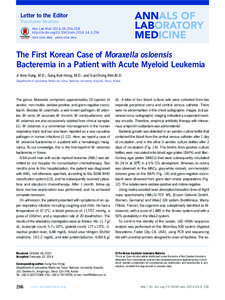 Medicine / Gram-negative bacteria / Moraxella osloensis / Bacterial diseases / Moraxella / Infectious diseases / Kingella kingae / Central venous catheter / Blood culture / Bacteria / Moraxellaceae / Microbiology