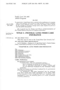 Politics of the United States / Financial institutions / Insurance / Institutional investors / Taxation in the United States / Civil Service Retirement System / Thrift Savings Plan / Long-term care insurance / Social Security / Financial economics / Investment / Civil service in the United States