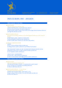 PRIX EUROPA[removed]AWARDS PRIX EUROPA TV FICTION PRIX EUROPA