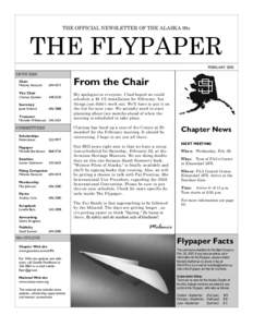 THE OFFICIAL NEWSLETTER OF THE ALASKA 99s  THE FLYPAPER FEBRUARY[removed]OFFICERS