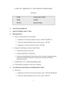 CAPITAL PROJECTS AND BOND OVERSIGHT  Agenda DATE: