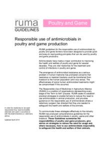 ruma  /RESPONSIBLE USE OF MEDICINES IN AGRICULTURE ALLIANCE Poultry and Game