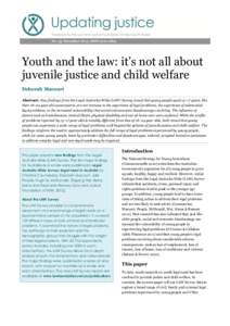 Youth and the law: it’s not all about juvenile justice and child welfare