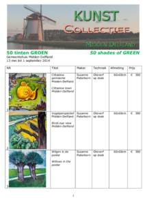 50 tinten GROEN  50 shades of GREEN Gemeentehuis Midden-Delfland 13 mei tot 1 september 2014