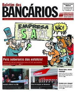 Boletim dos  BANCÁRIOS Publicação quinzenal do Sindicato dos Trabalhadores do Ramo Financeiro da Zona da Mata e sul de Minas | 17 de fevereiro de 2016 | Nº 03 | Ano 66