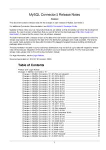 MySQL Connector/J Release Notes