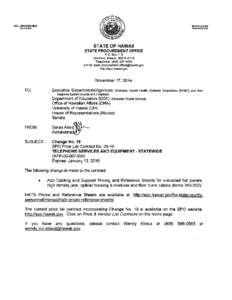 STATE OF HAWAII STATE PROCUREMENT OFFICE SPO Price List Contract No[removed]Replaces SPO PL Contract No[removed]Includes Change Nos. 19 Revised[removed]
