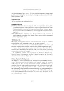 GUIDELINES FOR DRINKING-WATER QUALITY  ADI recommended by JMPR inThe 1993 Guidelines established a health-based guideline value of 0.2 mg/litre for chlordane in drinking-water, based on an ADI established by JMPR 