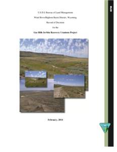 1  U.S.D.I. Bureau of Land Management Wind River/Bighorn Basin District, Wyoming Record of Decision for the