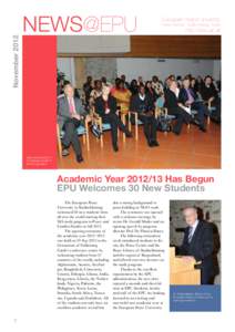 November[removed]NEWS@EPU European Peace University Private University · Stadtschlaining, Austria