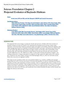 Baylands Ecosystem Habitat Goals Science UpdateScience Foundation Chapter 2 Projected Evolution of Baylands Habitats Chairs: