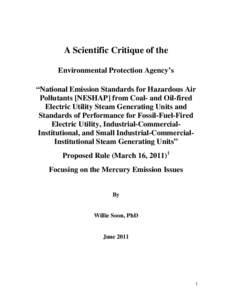 Emission standards / Air pollution in the United States / Mercury / United States Environmental Protection Agency / Methylmercury / Air pollution / Best Available Control Technology / Volatile organic compound / Clean Air Act / Pollution / Chemistry / Environment