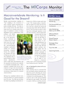 Michigan Clean Water Corps The MiCorps Monitor Issue 2 | April 2006