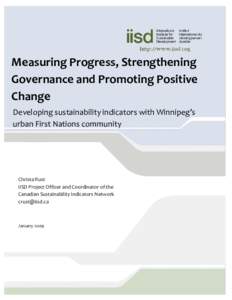 Environmentalism / Sustainable development / Development / Sustainability measurement / Community indicators / International development / Sustainable community / Governance / Capacity building / Environment / Sustainability / Environmental social science