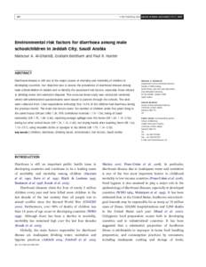 Q IWA Publishing 2009 Journal of Water and Health | 07.3 | Environmental risk factors for diarrhoea among male schoolchildren in Jeddah City, Saudi Arabia