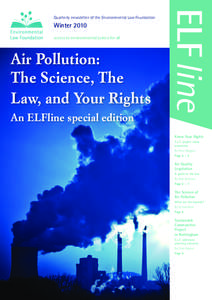 Quarterly newsletter of the Environmental Law Foundation  Winter 2010
