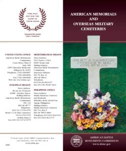 AMERICAN MEMORIALS AND OVERSEAS MILITARY CEMETERIES  UNITED STATES OFFICE