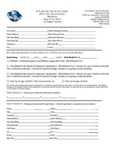 APPLICATION FOR EXHIBIT SPACE 2015 Test Instrumentation Workshop May 12-15, 2015 Las Vegas, Nevada