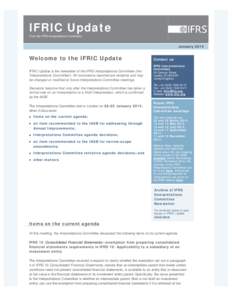    IFRIC Update From the IFRS Interpretations Committee  January 2014