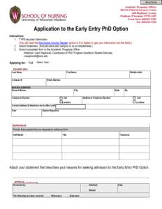Print Form Academic Programs Offices K6/146 Clinical Sciences Center 600 Highland Avenue Madison, WisconsinFront Desk