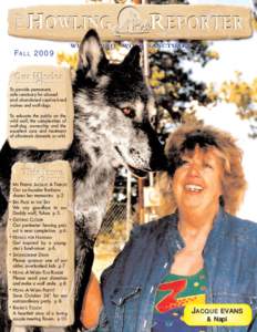 F ALL[removed]To provide permanent, safe sanctuary for abused and abandoned captive-bred wolves and wolf-dogs.