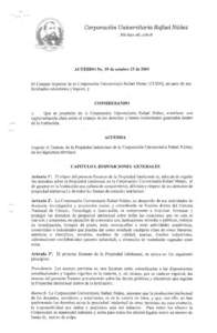 Corporacion Uniuersitaria Rafael Nunez NitACUERDO No. 19 de octubre 23 deEl Consejo Superior de la Corporaci6n Universitaria Rafael Nufiez (CURN), en unos de sus