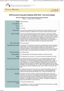 Economic analysis of a school-based obesity prevention program