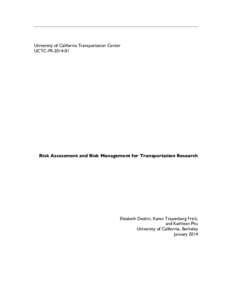 Microsoft Word - Risk Assessment and Management for Transport Research, Deakin, Frick, Phu.docx