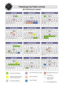 Petersburg City Public Schools[removed]School Calendar July 2013 Su  August 2013