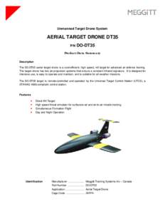 Unmanned Target Drone System  AERIAL TARGET DRONE DT35 P/N  DO-DT35