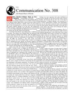 2012  Communication No. 308 The Pleasant Places of Florida How Sherlock Holmes Took on the Perhaps even more important, the London and Britain in